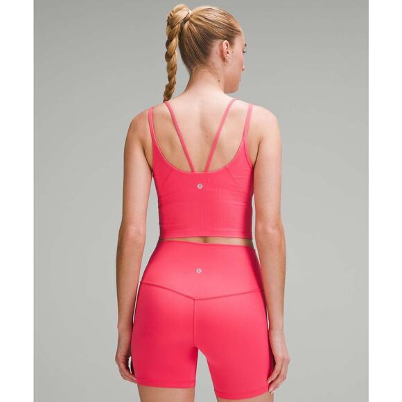 Lululemon Align Strappy Ribbed Tank Top Size 2 A/B Cup Glaze Pink Pilates RARE - Picture 2 of 7